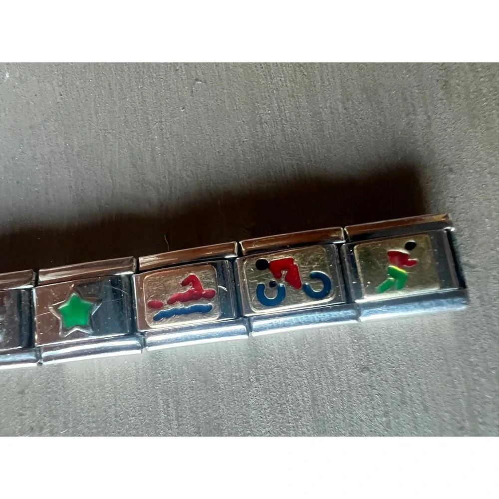 Boxing IF Composition Italian Charm Bracelet 3.5in Stainless Steel 10 Link